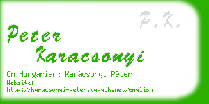 peter karacsonyi business card